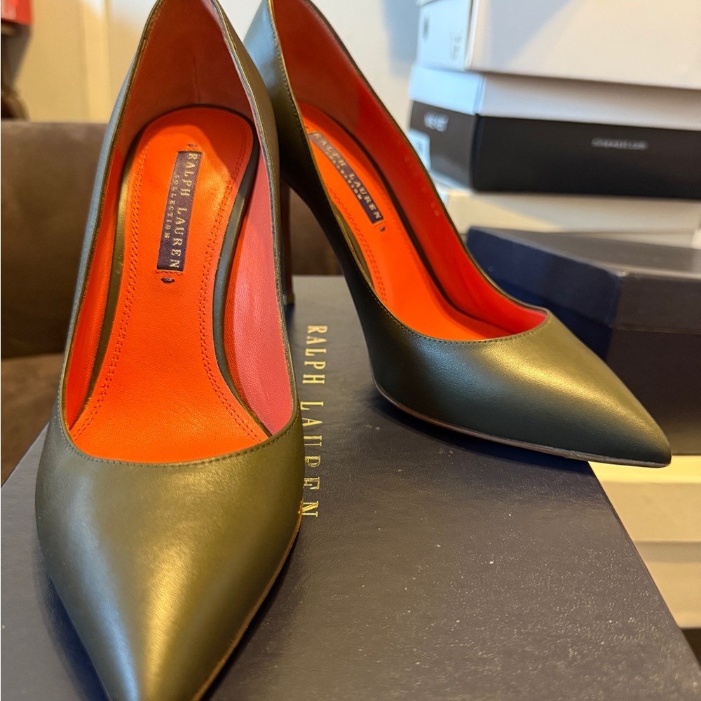 Ralph Lauren Collection Olive Green Heels